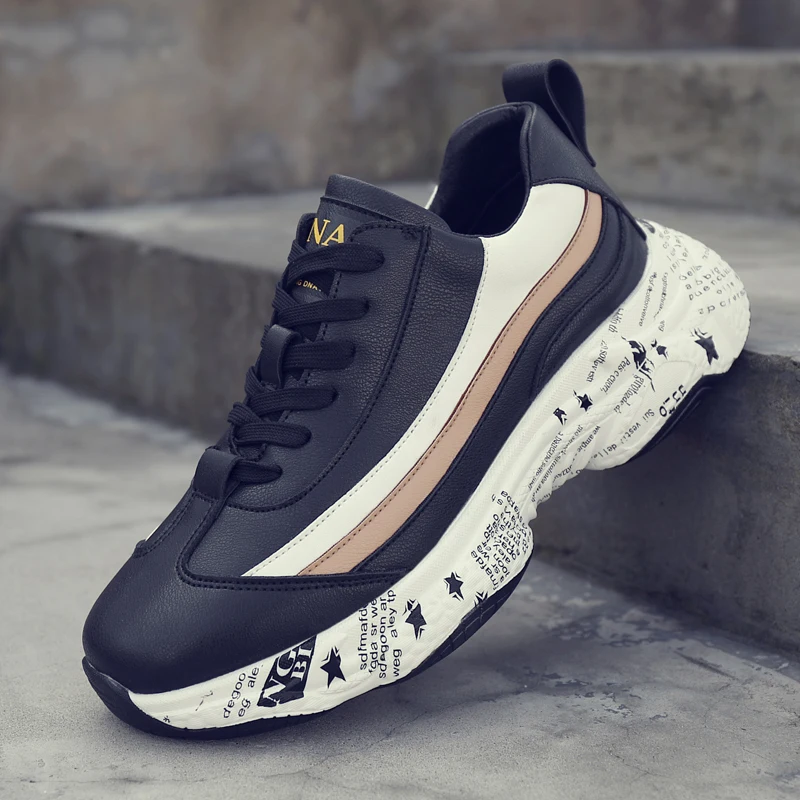 Murah Sepatu Kasual Platform Pria Musim Dingin Sepatu Redaman Lari Hangat Sepatu Olahraga Bertali Pria Sepatu Bot Pergelangan Kaki Sneakers Zapatillas Hombre