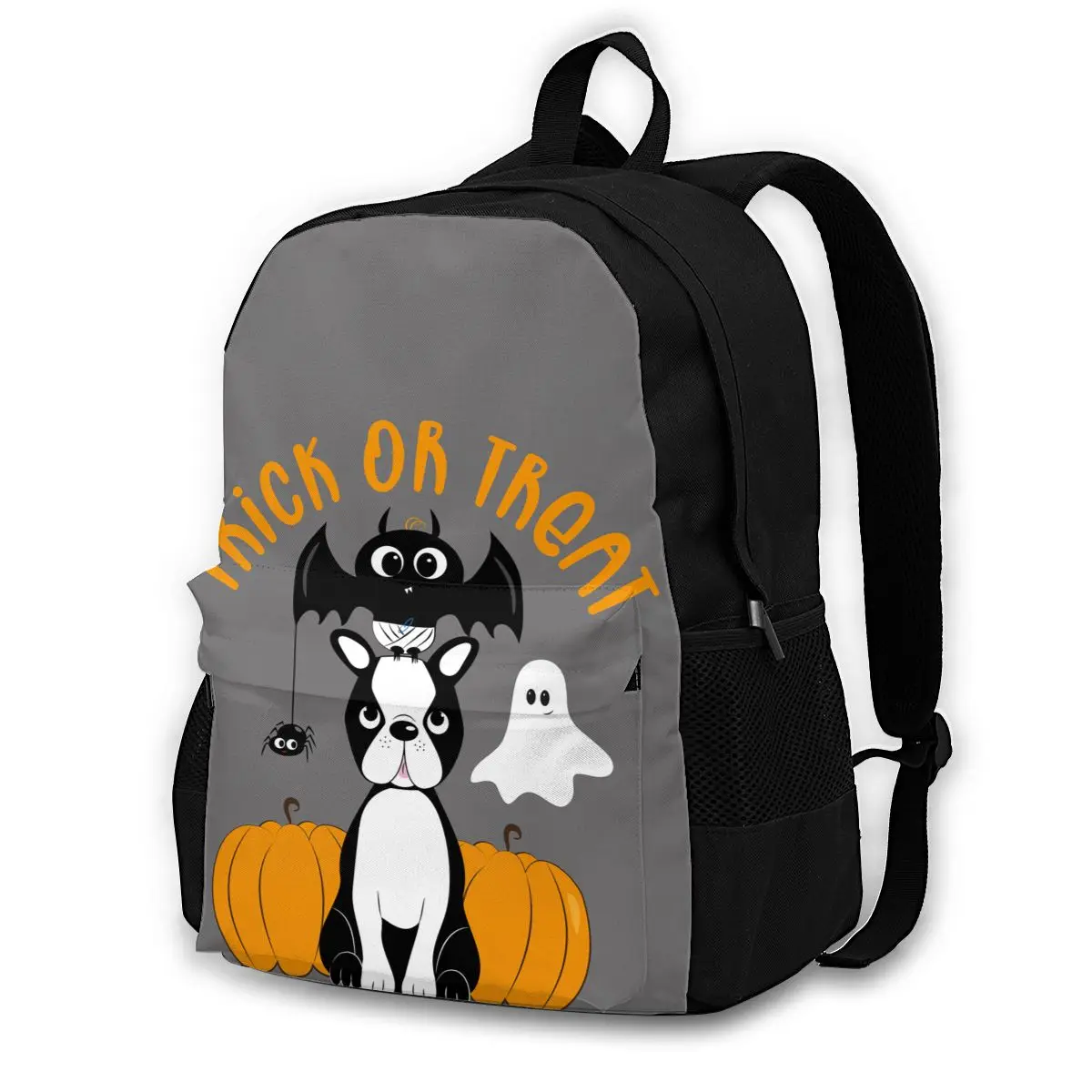 

На Хэллоуин с надписью Trick Or Treat рюкзаки, мопсы, собака, полиэстер, Велоспорт, Подростковый рюкзак, дышащие крутые сумки