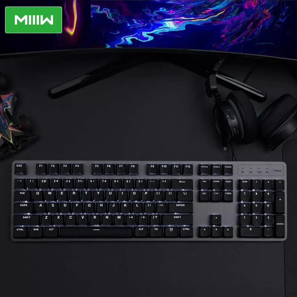 Механическая клавиатура MIIIW 600K игровая с подсветкой 104 клавиш подсветка Kailh