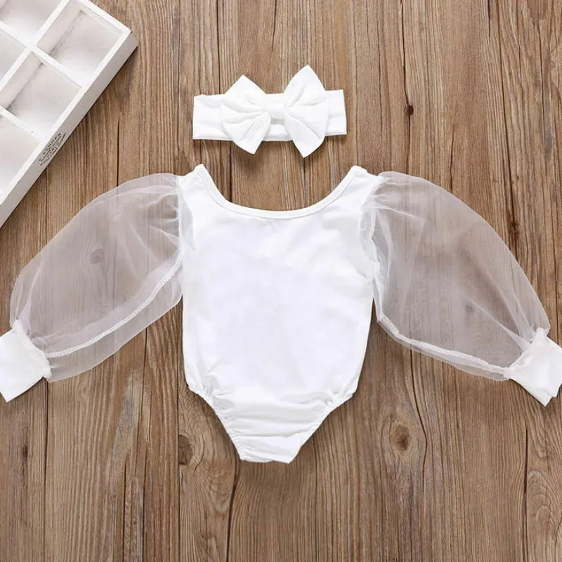 Комбинезон Emmababy в стиле пэчворк для новорожденных девочек сетчатый кружевной
