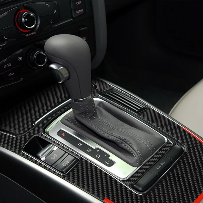 

Auto Carbon Fiber Central Gear Shift Panel Control Panel Decal Interior Modification for- A4L 2009-2016