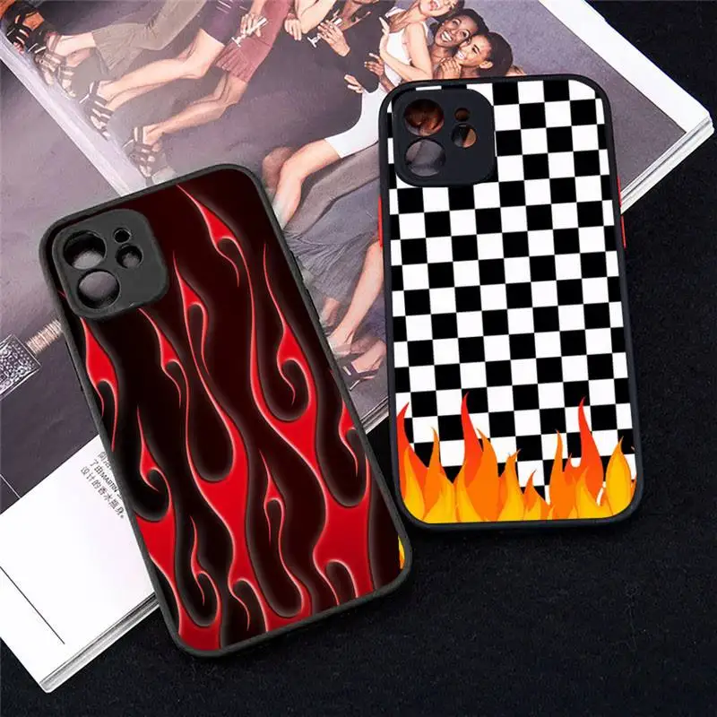 

Color silver light cool flame Phone Cases Matte Transparent for iPhone 7 8 11 12 s mini pro X XS XR MAX Plus cover funda