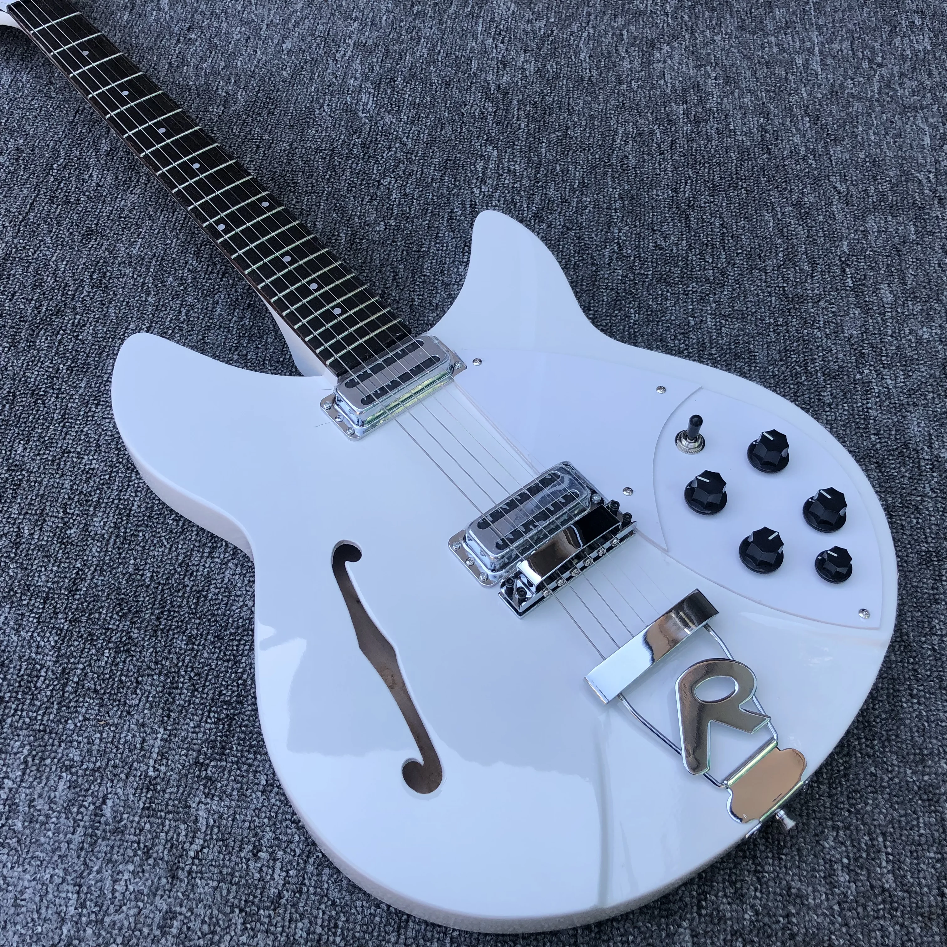 Высокое качество 6 струнная электрогитара Ricken 360 корпус белой краски с F