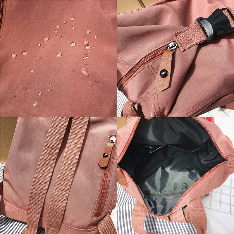

Cute Student Waterproof Backpack Female Women Vintage School Bag Girl ladies Nylon Backpack Long handle Book Bag Fashion Teenage