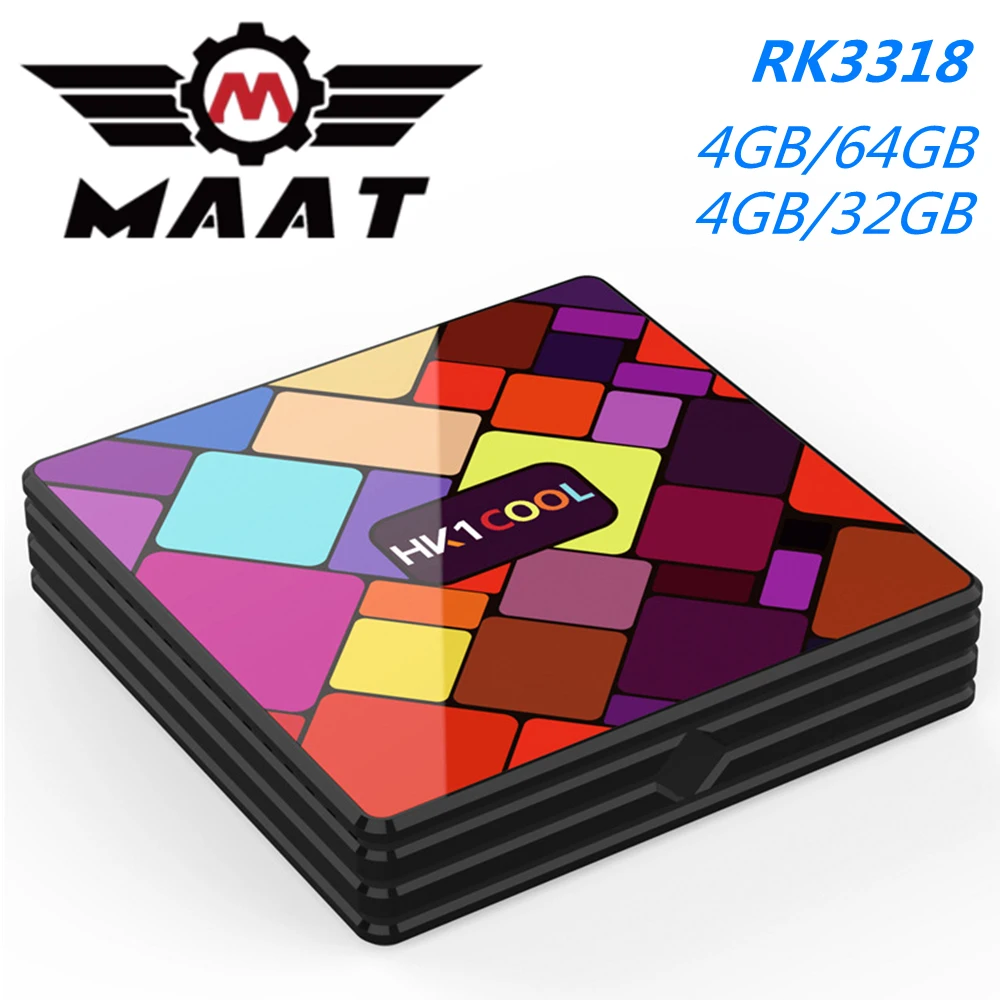 ТВ приставка MAAT 4 Гб DDR3 64 ГБ 32 4K HK1 COOL RK3318 Rockchip Quad Core Youtube Smart TV Box 2 4G/5GHz Wifi Android 9