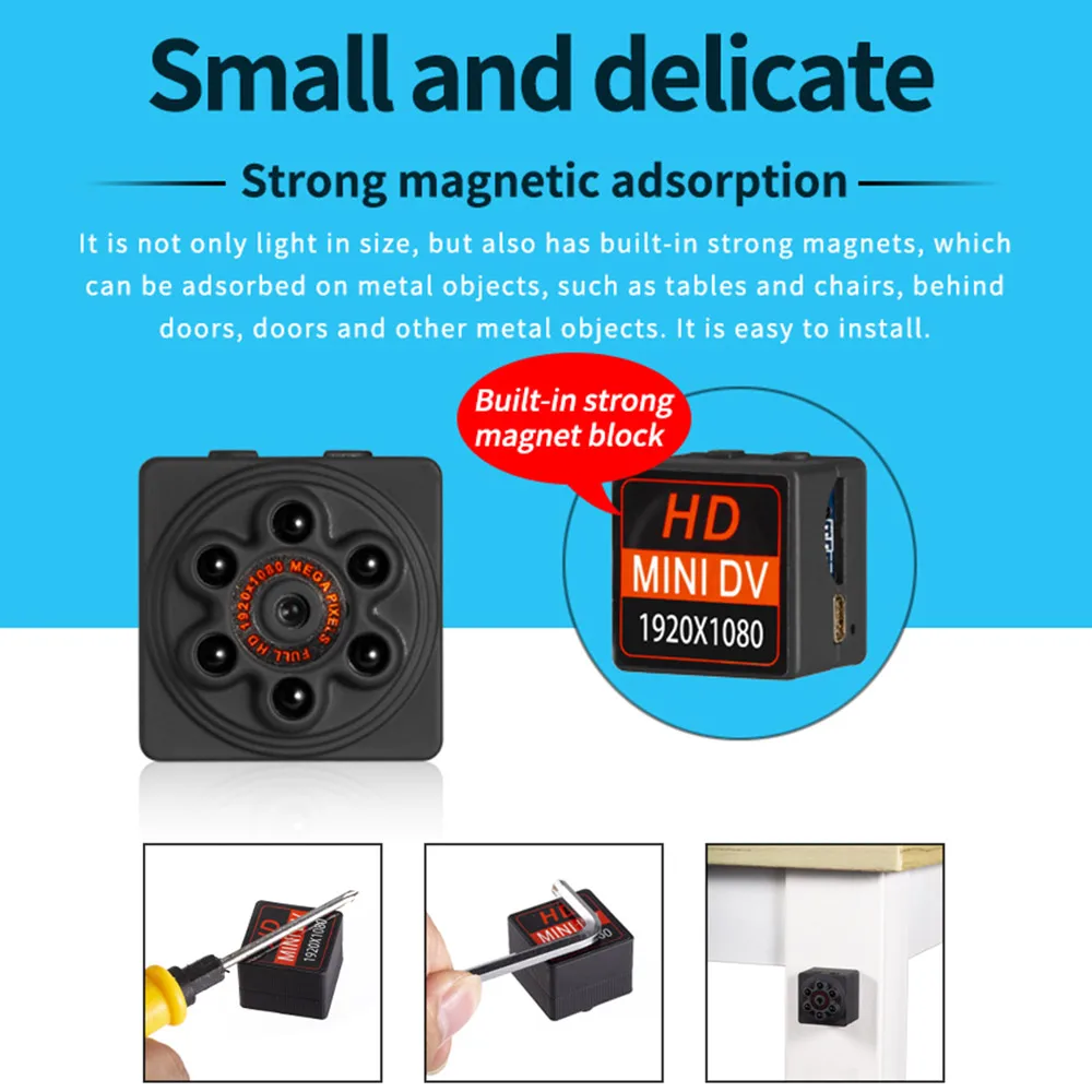 BORUIT мини камера HD 1080P сенсор ночное видение видеокамера движения DVR микро Спорт DV