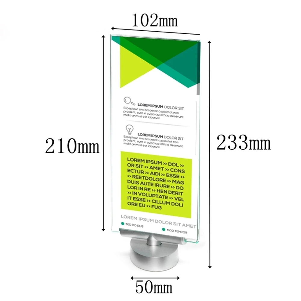 

360° Revolving Acrylic Frame Display Stand Restaurant Cafe Menu Poster Presentation Board