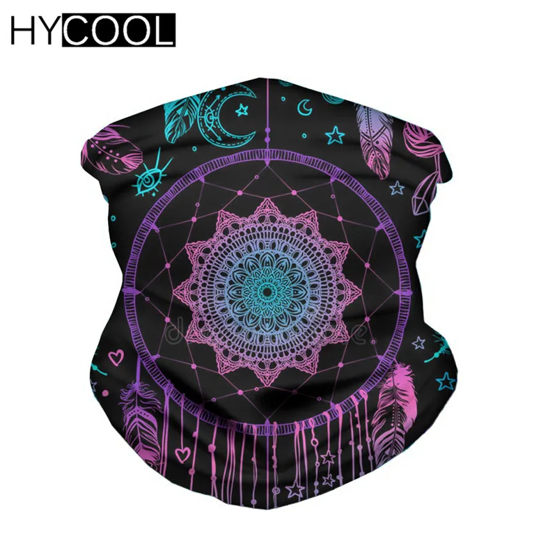 

HYCOOL Elastic Magic Scarf Bohemian Mystical Dreams Mandala Printed Buffs Bandama WindProof Balaclava Cycling Ski Sport Headband