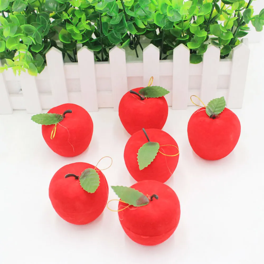 6 шт. Рождественские украшения подарки красное яблоко подвеска с Санта Клаусом