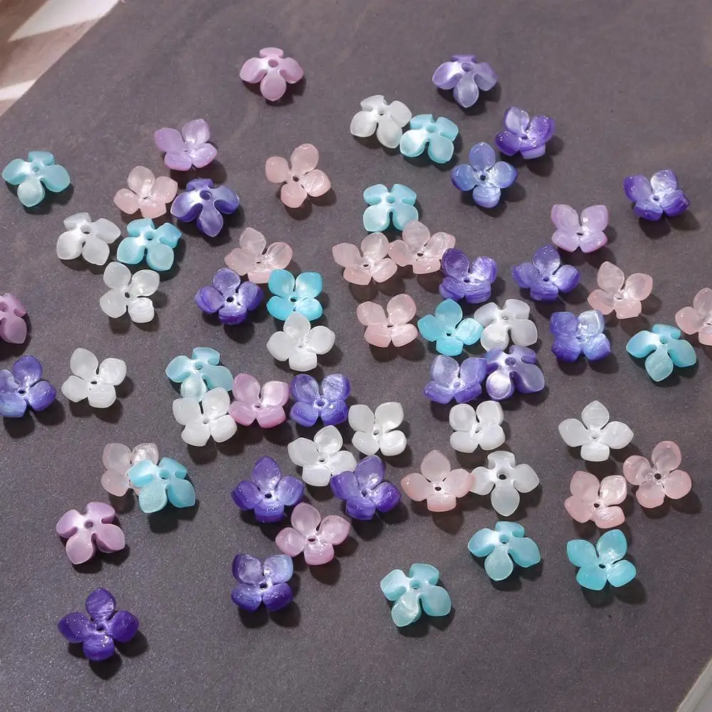 10 шт./лот 14 мм цветные акриловые ацетатные разделительные бусины в виде лепестков