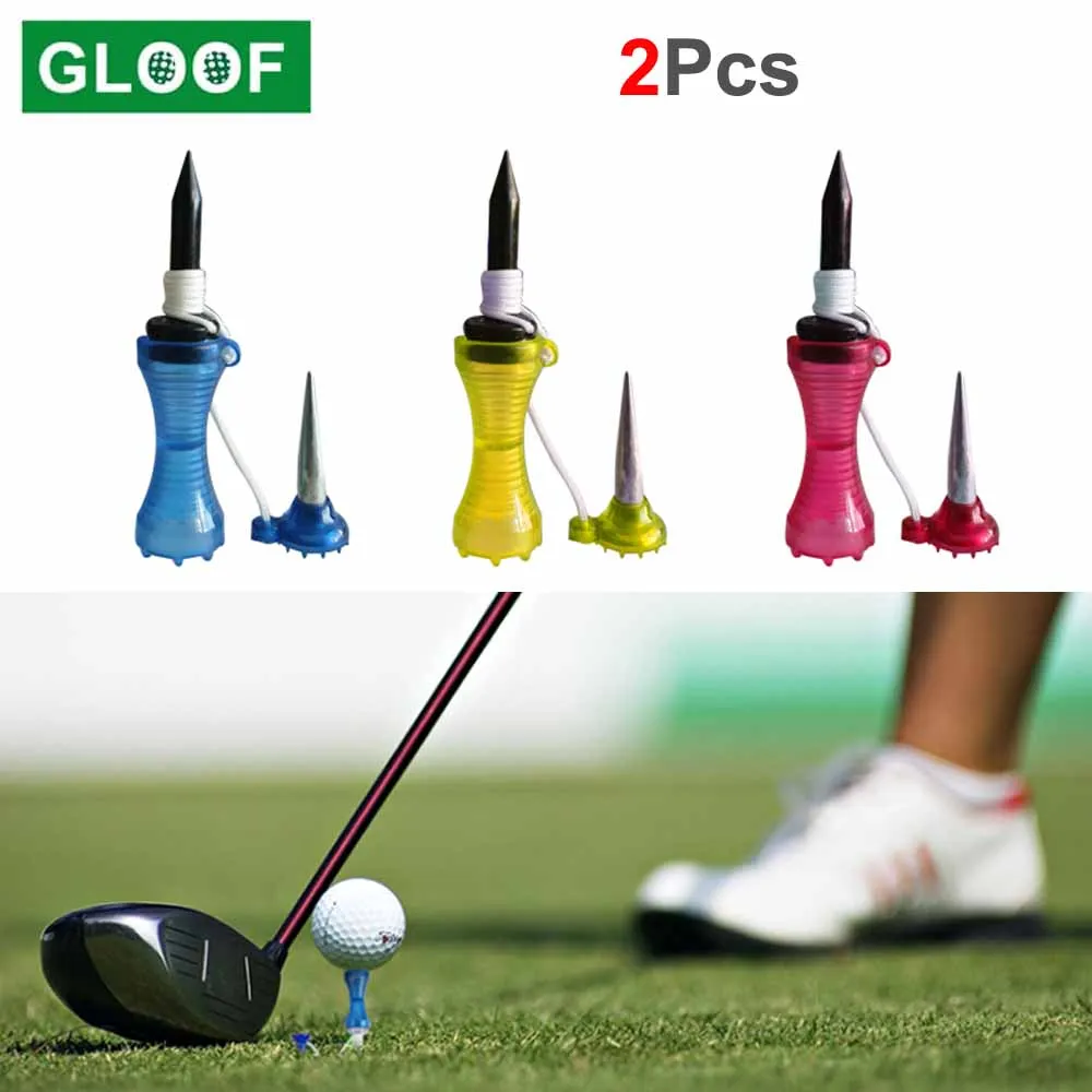 

2Pcs Spring Golf Tees Set, Reusable 70/80mm Tees Golf Unbreakable Original Spring Tee Lift Step Golf Balls Tees for Training