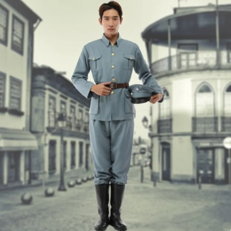 

military cosplay costume men chinese military uniform clothing historical Revolutionary Army Suit Kuomintang soldier cosplay