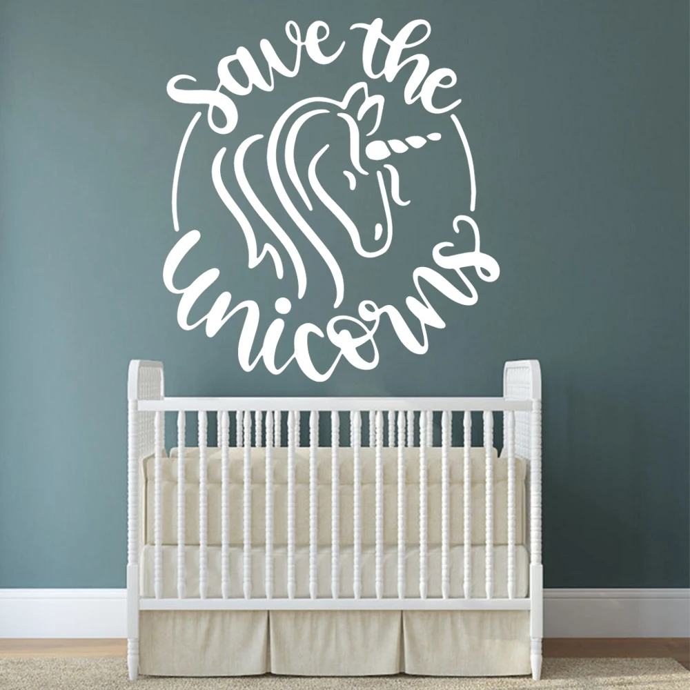 Мультяшные единороги настенные наклейки на стену ПВХ материал для детских