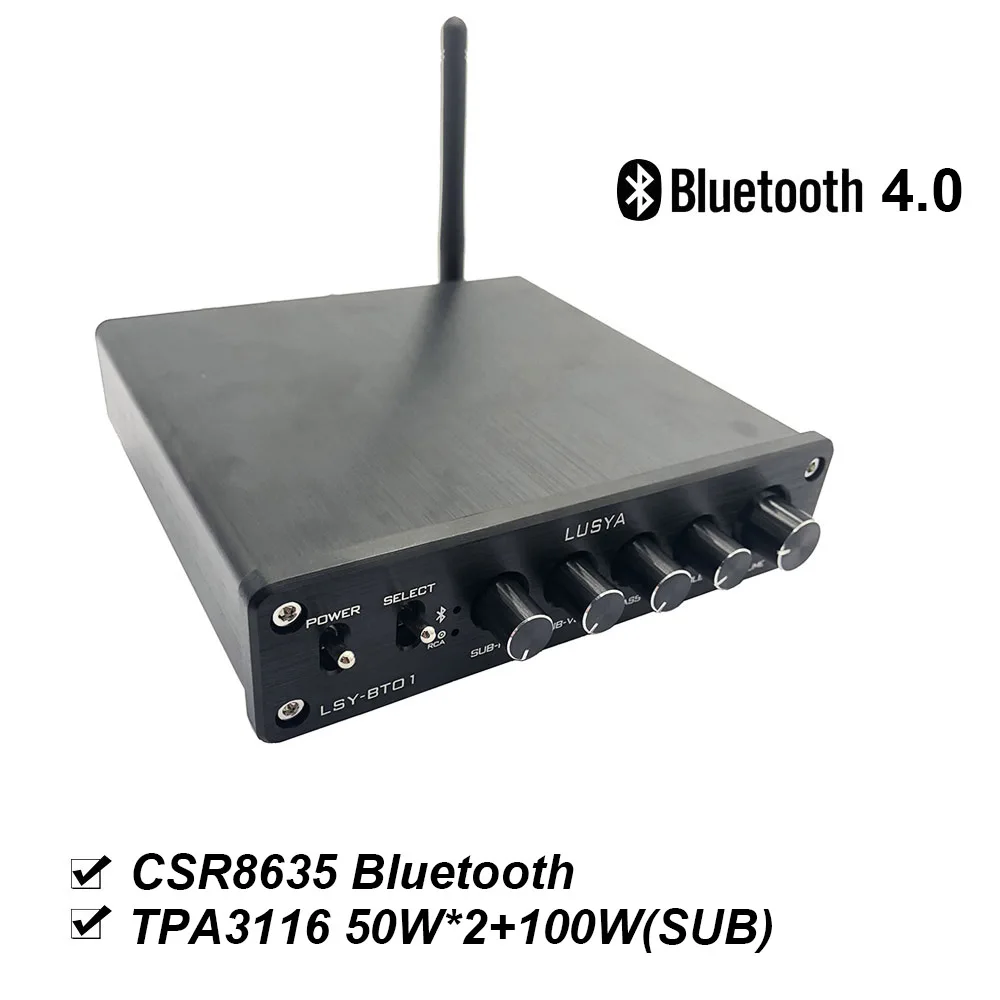 Усилитель Bluetooth Lusya QCC3003 5 0 TPA3116 сабвуфер Hi Fi 2 1 канала цифровые аудио усилители 50 Вт