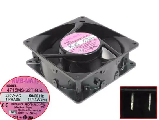 NMB MAT 4715MS 22T B50 HA1 Вентилятор охлаждения сервера AC 220 В 14/13 Вт x 38 мм|square fan|fan ac220v ac fan |