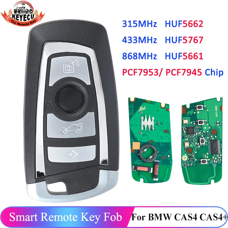 

KEYECU Car Remote PCF7953 315 434 868MHz for BMW F 3 5 7 Series X5 X6 F20 F22 F30 CAS4 CAS4+ FEM BDC ID49 PCF7945 Promixity Key