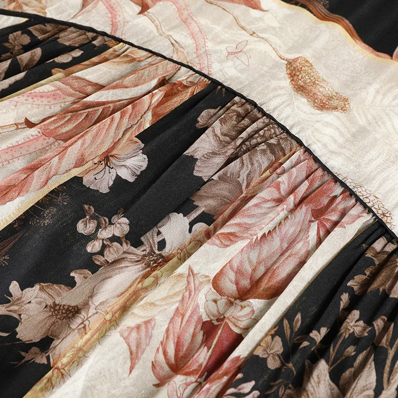 

POKWAI 2020 New Summer Dress Silk Crepe-De-Chine Loose Shawl Elegant and Comfortable "Printing