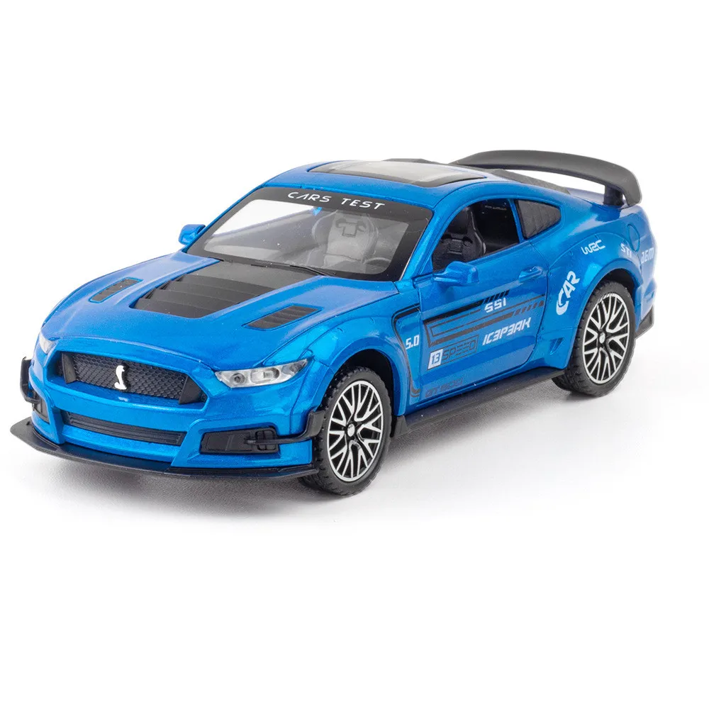 New product hot-selling alloy pull back Mustang GT500 car model,1:32 simulation car model decoration,wholesale and retail images - 6