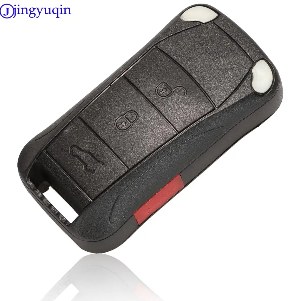 jingyuqin Replacement Remote Flip Folding Car Key Shell Case Fob For Porsche Cayenne GTS 3 Buttons | Автомобили и мотоциклы
