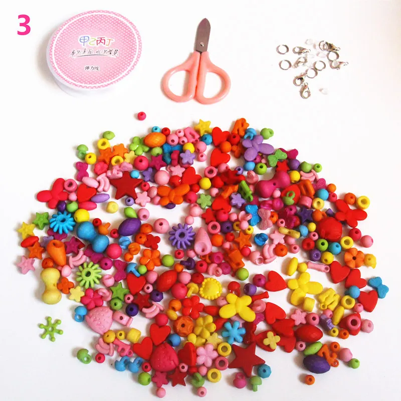 3 100 г/компл.(300-400beads) поезд упражнения для глаз Пластик набор аксессуаров DIY игрушки кольца ювелирные изделия ручной работы для детей раннего Educatinon подарки для девочек - Цвет: 3