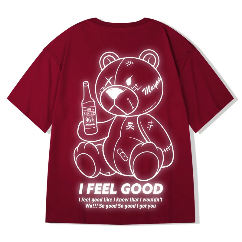 

Tide brand men's lovers summer clothes plus size lovers short-sleeved T-shirt men's tide half-sleeved summer