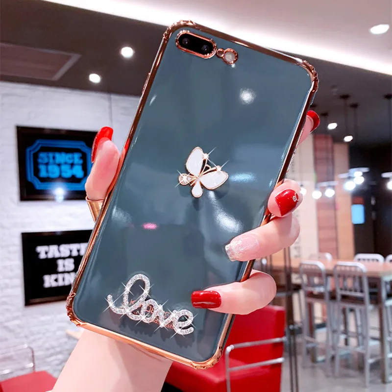 Диаманта Bling сплошной цвет гальваническое покрытие мягкий чехол для Samsung A71 A70 A70S