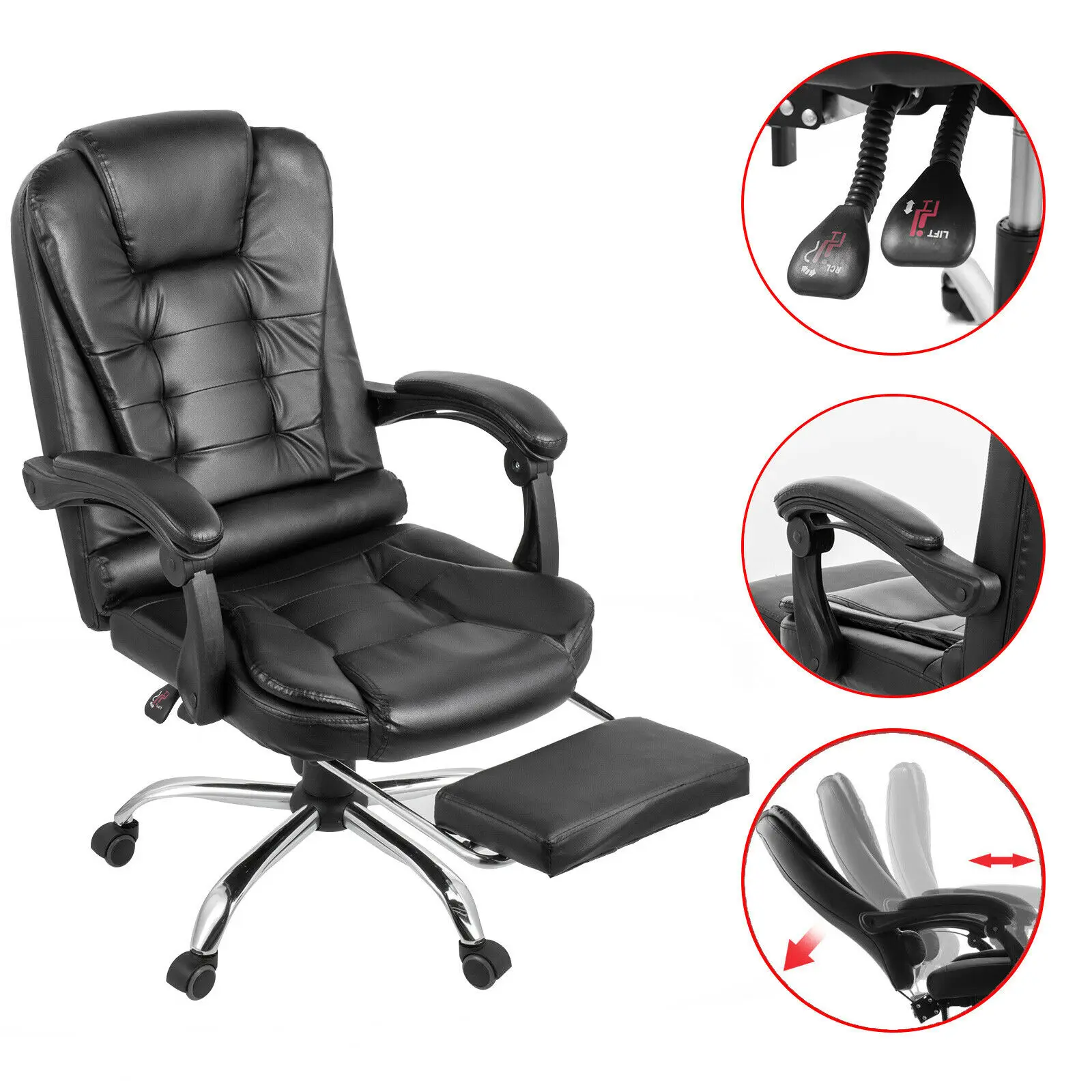 

Comfortable Computer Chair Reclining Office Chair Tilt Height Adjust Swivel