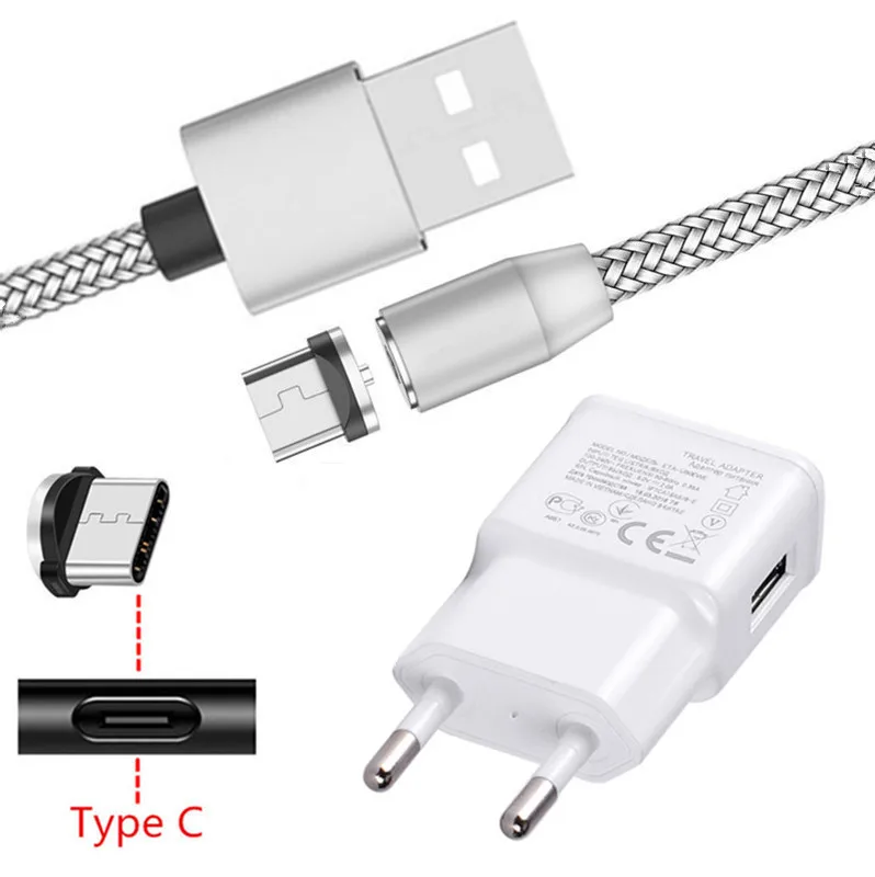 Зарядное устройство USB 2A для Samsung Galaxy A5 A7 2017 A31 M21 A8 S8 S9 Huawei Mate 20 lite P Smart Z Магнитный