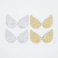 20pcs double sided gold and silver cloth angel wing appliques patches for diy crafts bow hairpin decor boutique accessories