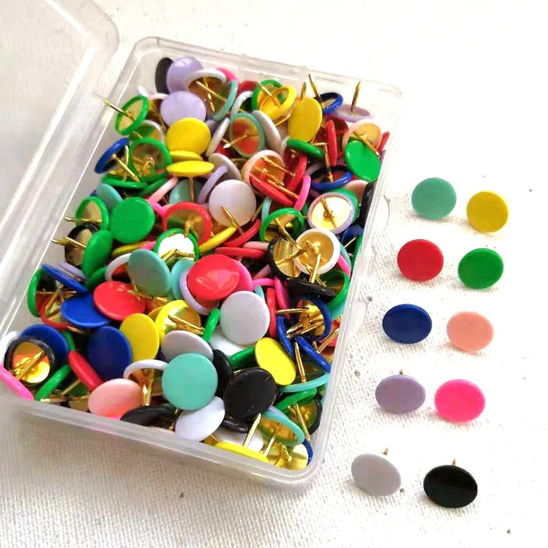 

100pc Upholstery Thumbtack Pins Color Decorative Tack Sofa Stud Flat Wall Studs Fasteners Pushpin Furniture Nail Hardware AA