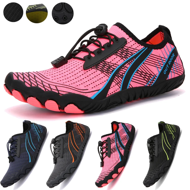 

Barefoot Five Fingers Shoes Summer Men Water Shoes Outdoor Light Quick Dry Drawstring Creek Beach Swim Aqua Shoes Unisex Sandals