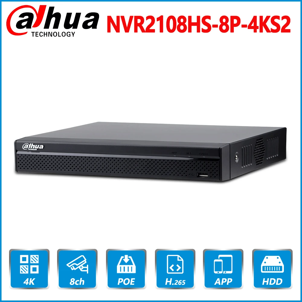 Видеорегистратор Dahua сетевой видеорегистратор 8 каналов POE 4K H.265 NVR IP камера