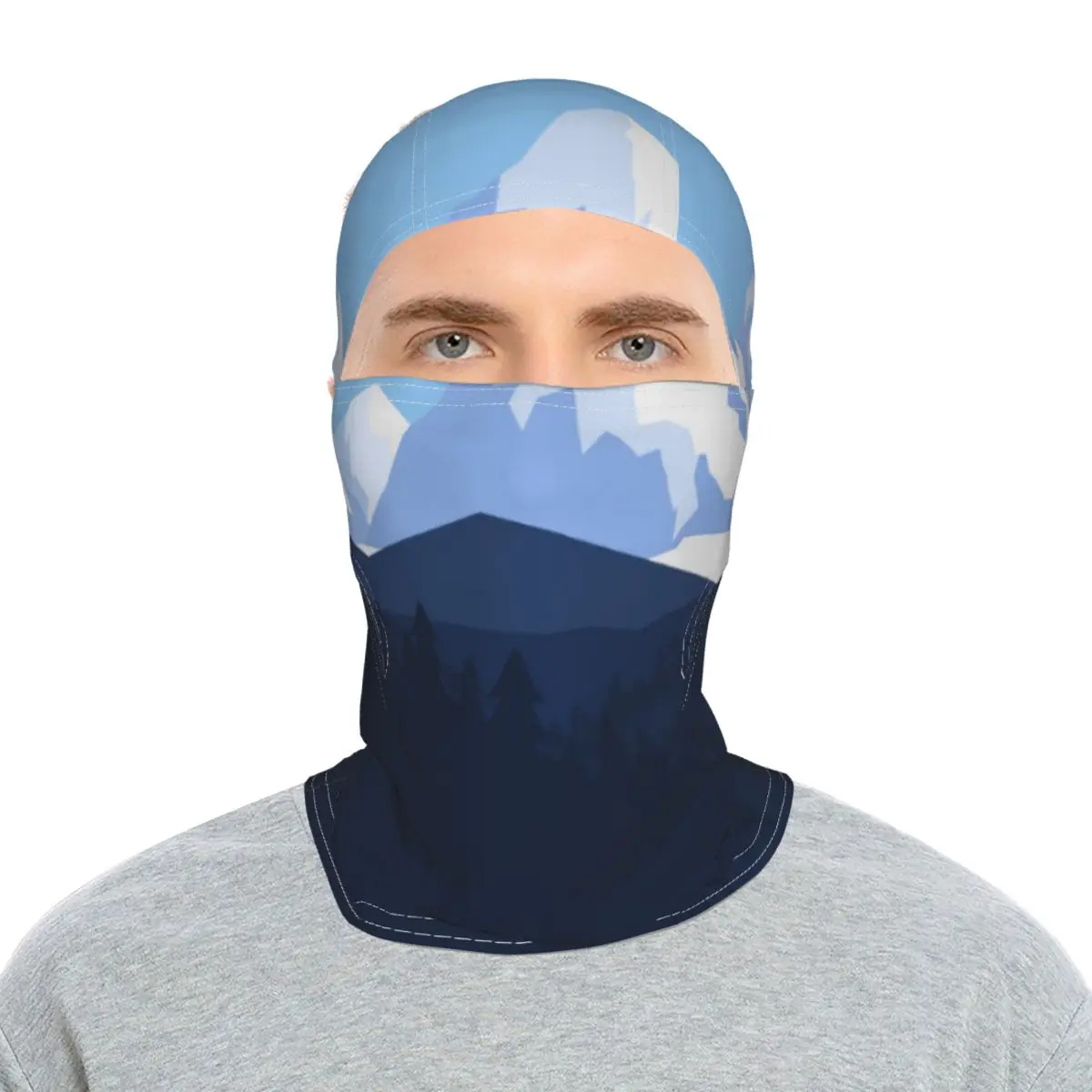 

2021 Snow Mountain Pattern Outdoor Sports Riding Sunscreen Headgear Originality Balaclava Full Face Towel Novel Motorcycle Mask