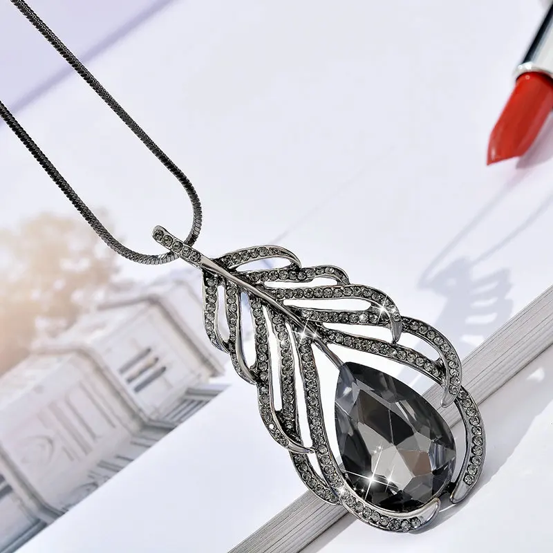 Модное ожерелье LWMMD для женщин серебряного цвета украшения Стразы с кристаллами