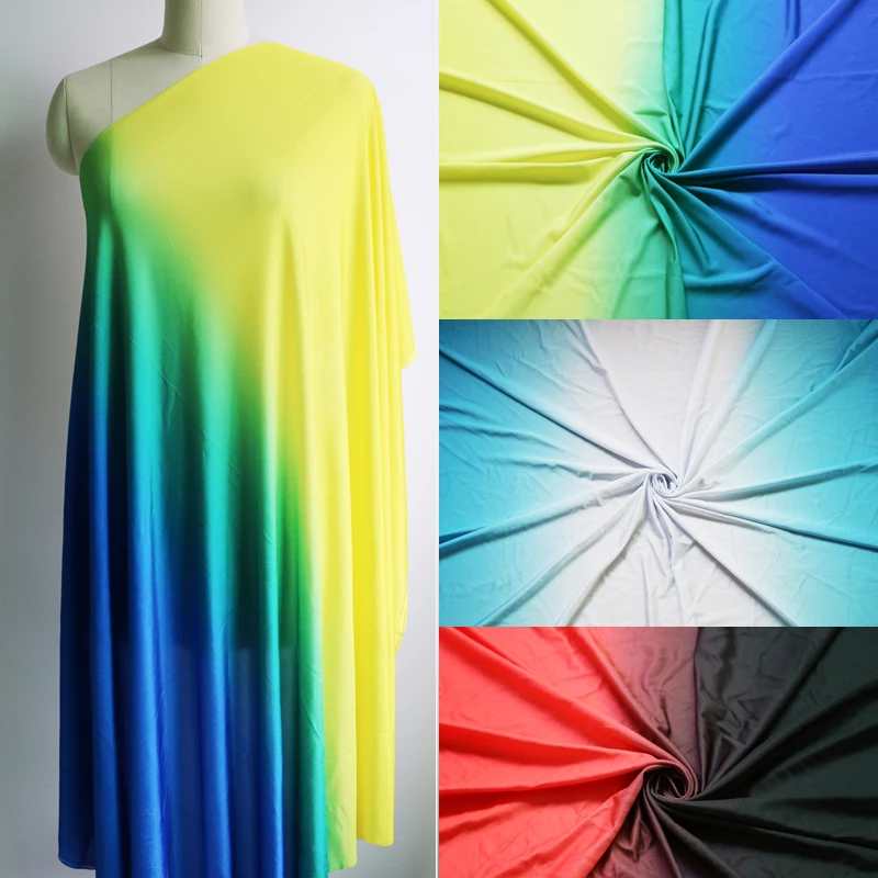 Трикотажный материал Омбре для спорта латиноамериканской одежды сценический