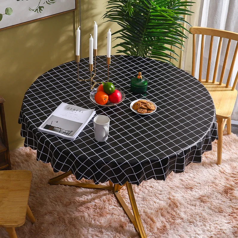 

Medium Grid Pattern PVC Tablecloth Waterproof, Oil-proof And Scald-proof Nordic Disposable Plastic Tablecloth Picnic Cloth