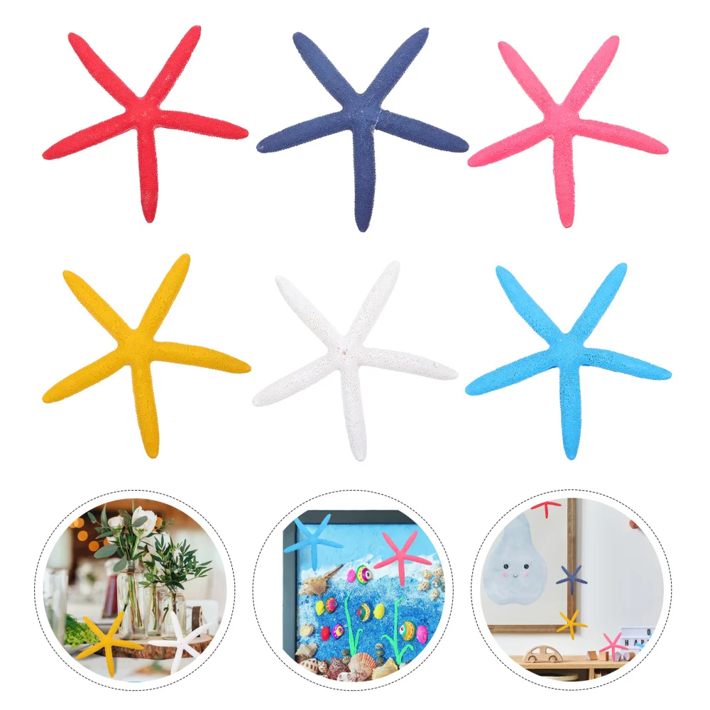 

6pcs Resin Simulation Stars Pendants Five-fingers Star Ornaments Home Decoration