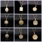 Женская Золотая цепочка с кубическим цирконием, длинное свадебное ожерелье, большой кулон, 14 видов стилей ювелирные изделия, 2019