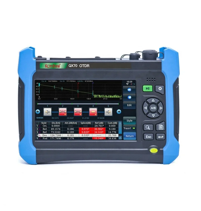 Комшайн QX70-MS OTDR тестер 4 длины волн SM&ampMM 850/1300нм+1310/1550нм 24/28/32/30дБ с разъемами SC FC LC на.