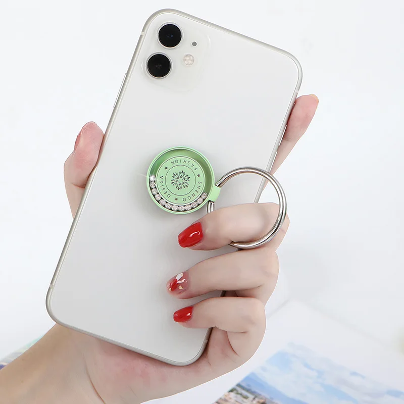 luxury metal mobile phone socket holder clock shape universal telephone magnetic car bracket stand accessories finger ring free global shipping
