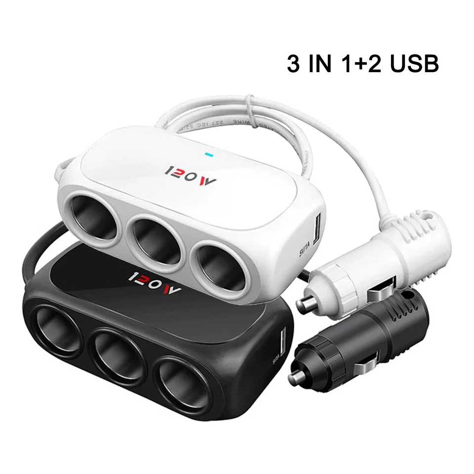 Автомобильный прикуриватель 12V 24V 2.1A салона-разветвитель Dual USB Автомобильное транспортное средство Адаптер зарядного устройства для большинства мобильных телефонов Ipad