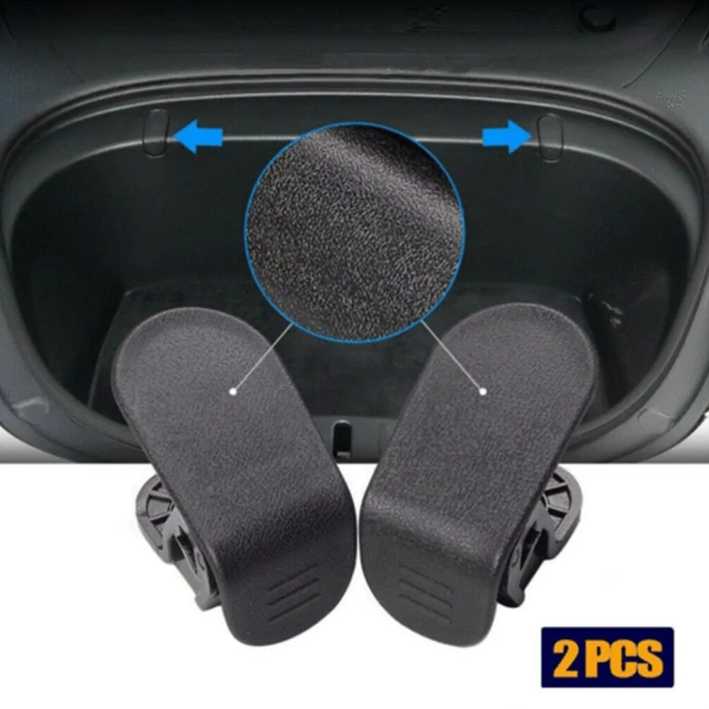 

2pcs Front Trunk Hook ABS Black Pair Front Spare Storage Box Trunk Hooks For Tesla Model 3 2017-2020 Make Your Front Trunk Neat