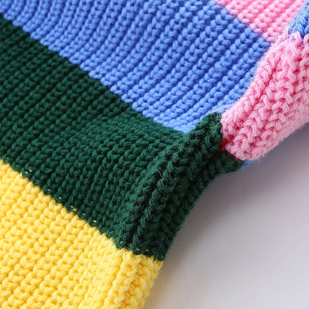 

LittleSpring Baby Girls Stripe Knitted Tops Sweater Pullover Christmas Baby Winter Thick Knitted Clothes Girls Sweaters