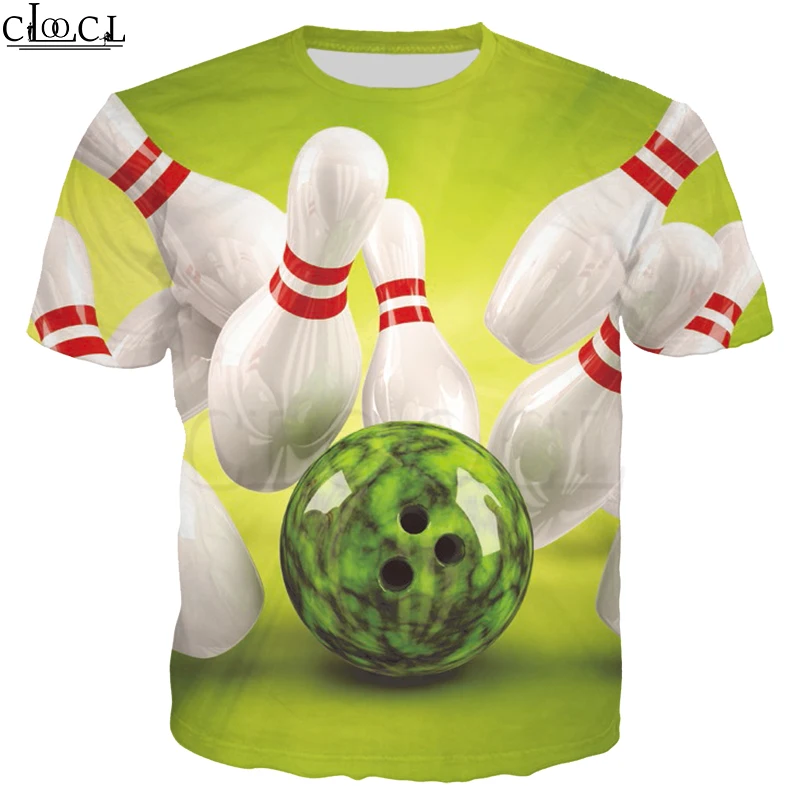 Популярные спортивные игры для боулинга футболка с полным принтом модная