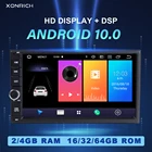 Автомобильная Мультимедийная система, универсальная стерео-система на Android 10, 4 Гб ОЗУ, с GPS Навигатором, для Nissan Note Xtrail, Qashqai, Almera, типоразмер 2 din