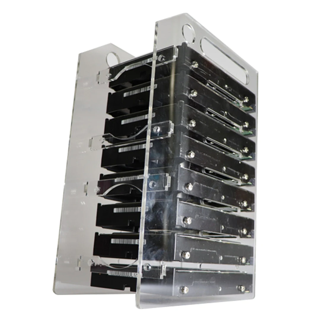 diy acrylic hard disk shelf transparent 3 5inch hdd enclosure for 346810 hard disk expansion card for chia mining miner rig free global shipping