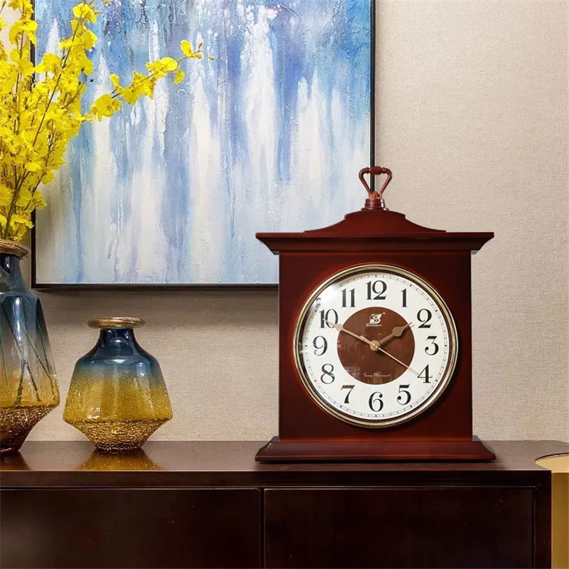 Simple Table Clock Living Room Creative European Retro Pendulum Office Desktop Vintage Ornaments Home Decor | Дом и сад