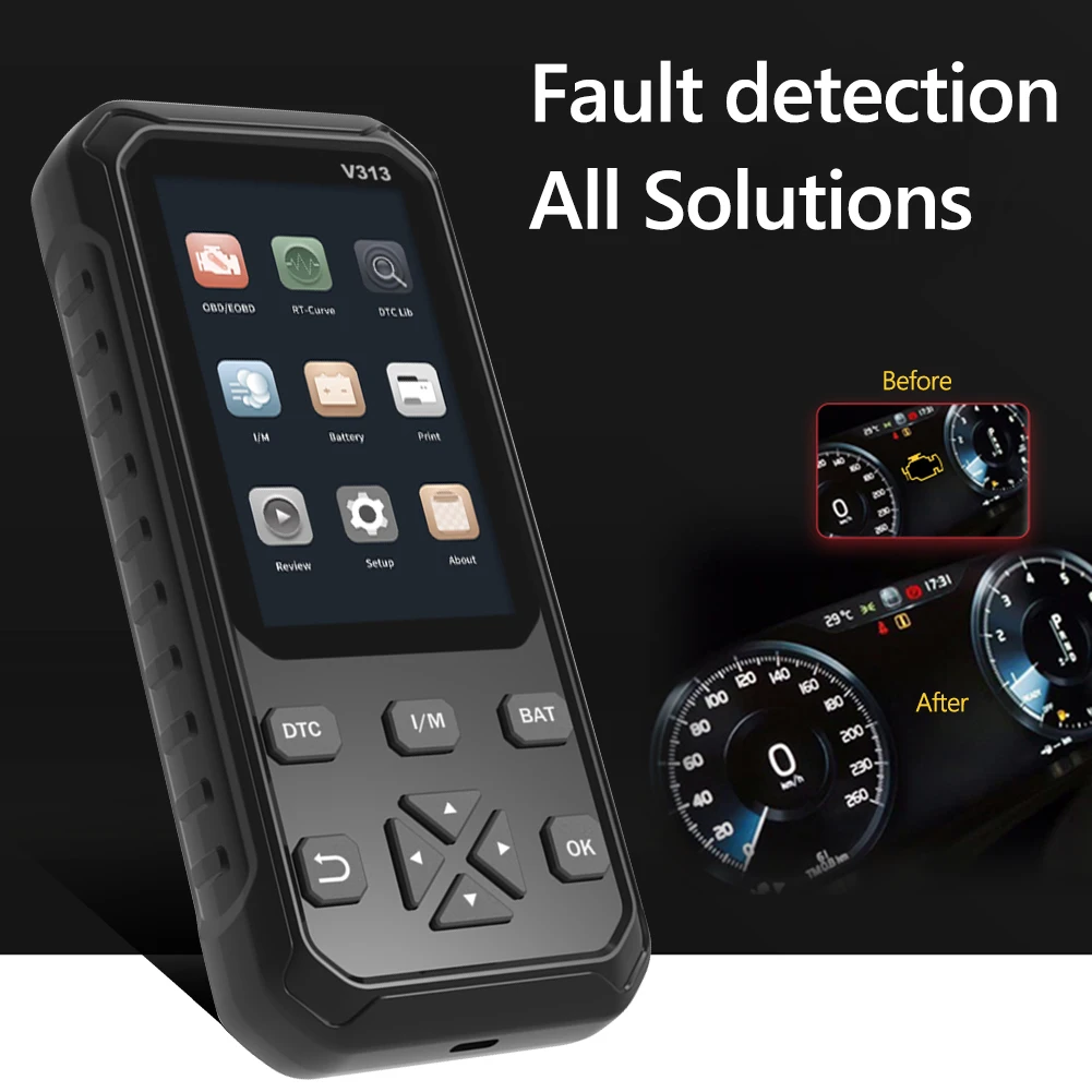 

Multifunctional Car Battery Diagnostic Instrument with 12V Battery Tester Color LCD 2 in 1 Car Detector OBDII Scanner