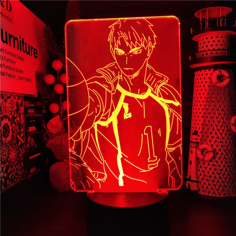 

Аниме 3D светильник Haikyuu, фигурка манга, лампа, светодиодный ночник Wakatoshi Ushijima, неоновый светильник, креативные лампы, светильник с закатом, s л...