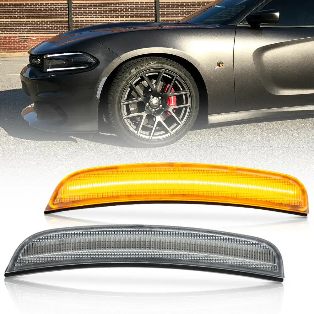 Прозрачные линзы Янтарный светодиодный передний бампер боковой габаритный